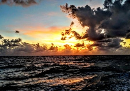 Pacific sunset - cool, fun, beach, sunset, ocean, nature