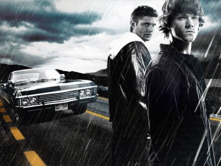 The Winchester Brothers - winchesters, dean, sam, supernatural, car, brothers