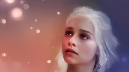 Daenerys - game of thrones, fantasy, girl, portrait, princess, daenerys targaryen, luminos