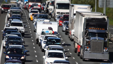 peek hour - truck, road, traffic, car