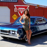 1967 Oldsmobile Cutlass 442 Clone 425 Engine and Girl