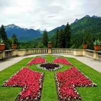 Courtyard of Linderhof Palace in Germany