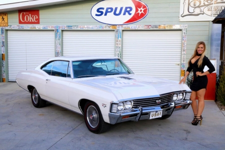 1967 Chevy Imapala SS 427 and Girl - ss, chevy, girl, 427, muscle, car, old-timer, impala