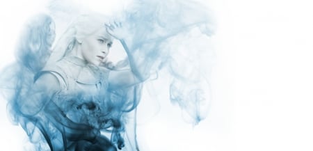 Daenerys - deviantfrogotham, girl, blue, art, white, fantasy, game of thrones, princess, daenerys targaryen