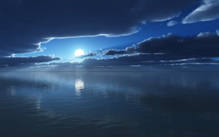 Sea Sunrise - clouds, nature, blue, sea, sunrise, sky