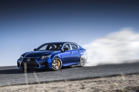 lexus gs f - lexus, sedan, road, smoke