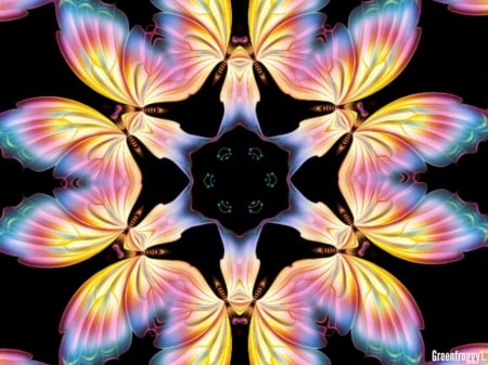 BUTTERFLY KALEIDOSCOPE - image, butterfly, abstract, art