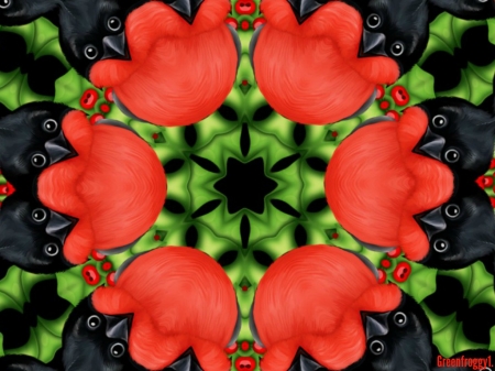 LITTLE BLACK BIRD KALEIDOSCOPE - ART, IMAGE, ABSTRCT, CREATION