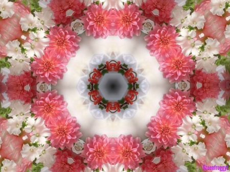 DAHLIA KALEIDOSCOPE - ART, DAHLIA, ABSTRCT, PRETTY