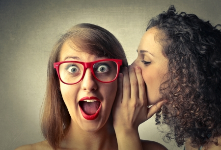 :-) - woman, glasses, girl, curl, couple, funny, model, face, whisper, hand