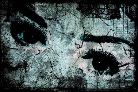 The Walls Have Eyes - abstract, dark, photoshop, wall, eyes, grunge