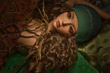 Doll - doll, girl, hat, winter, toy, papusa