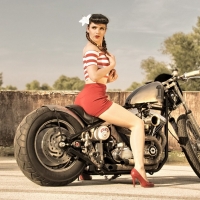 Miss-Gina On A Harley-Davidson
