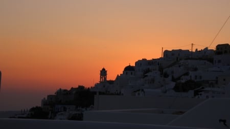 Santorini - orange, pinks, yellow, soft light