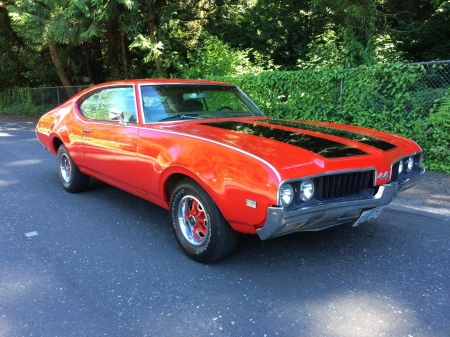 1969 Oldsmobile 442 350 - car, muscle, red, oldsmobile, old-timer, 442, 350