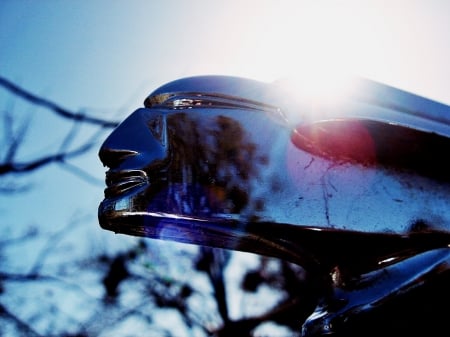 pontiac hood ornament - indian, metal, pontiac, hood ornament