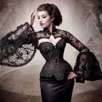 Vintage Lady in Black Lace