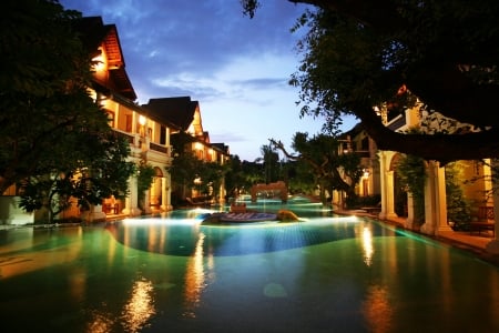 Swimming pool - pool, evening, thailand, resorts