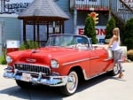 1955 Chevy Bel Air Convertible AACA Grand National Winner 265 V8 and Girl