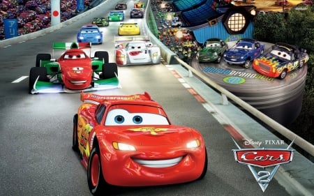 cars 2 - cars, race, lightning, mcqueen