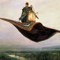 Vania with the golden bird on the flying carpet