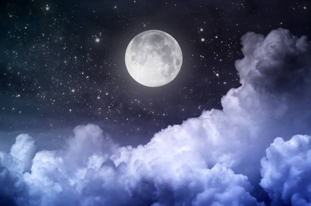 Moon and clouds - space, clouds, moon, fun, cool