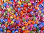 Colorful water drops