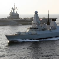 WORLD OF WARSHIPS HMS Defender escorting French aircraft carrier Charles De Gaul  on exercises in the Mediterranean