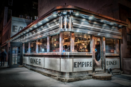 Empire Diner..New York - american, retro, architecture, new york, diner, vintage