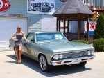 1966 Chevy El Camino 400 Small Block and Girl