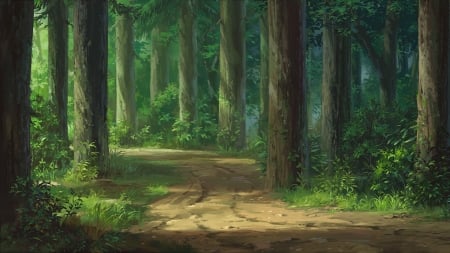 Forest - manga, anime, green, forest, dao dao, tree, luminos