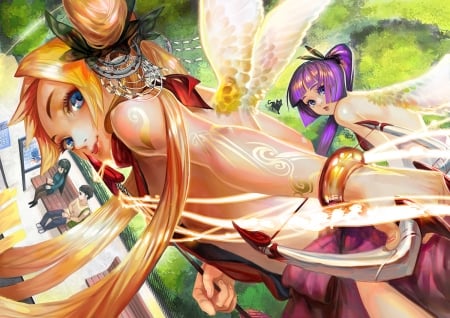 Angel - wings, b c n y, anime, girl, manga, angel