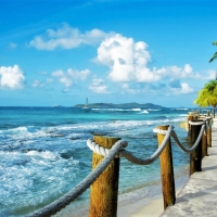 Roped Fence Seaside Path