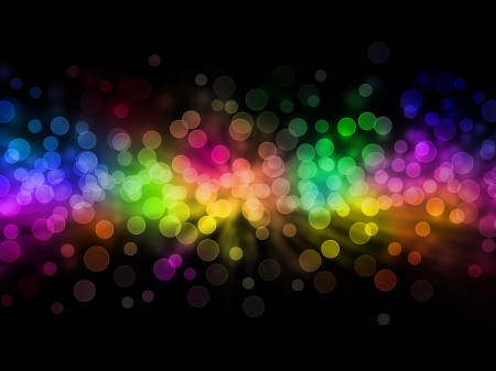 :-) - black, colorful, bokeh, rainbow, dot