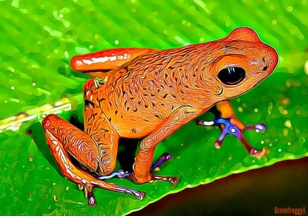 STRAWBERRY POISON FROG - FRACTAL, ABSTRACT, POISON, FROG