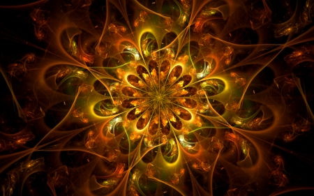 Fractal Amber - amber, brown, fractal, color