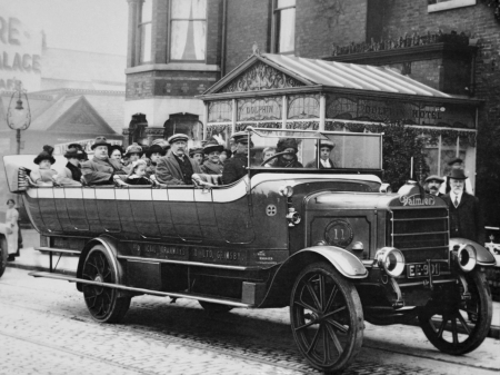 daimler y type charabanc transport bus - bus, daimler, charabanc, transport