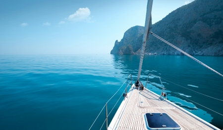 :-) - white, shore, water, summer, blue, boat, sea