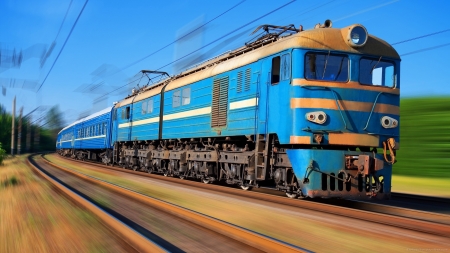 russian electric train - train, track, electric, russian