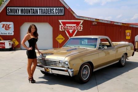 1967 Chevy El Camino 396 Frame Off Resto Turbo 400 12 Bolt and Girl - 12 Bolt, Muscle, Car, Truck, 396, Resto, El Camino, Off, Girl, 400, Frame, Old-Timer, Chevy, Turbo