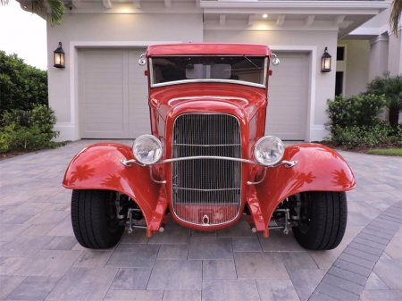 1933 Ford Pickup Truck Custom Hot Rod Blower - Hot, Truck, Red, Custom, Blower, Ford, Pickup, Rod, Old-Timer