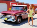 1965 Chevy C10 Pick Up and Girl