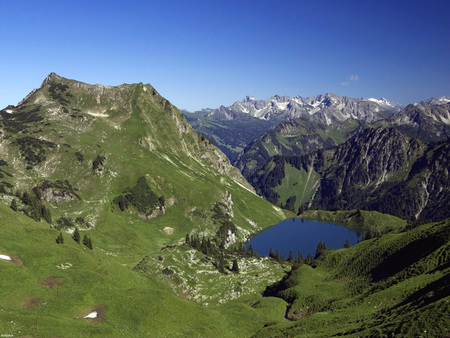 Allgaeu Mountains and Lake - lake, druffix, climbing, mountains, deutschland, a, allgaeu, panorame, alps, germany