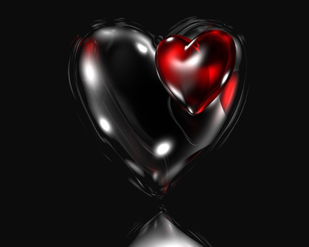 Sweet Heart - love, abstract, dark, heart, 3d, black