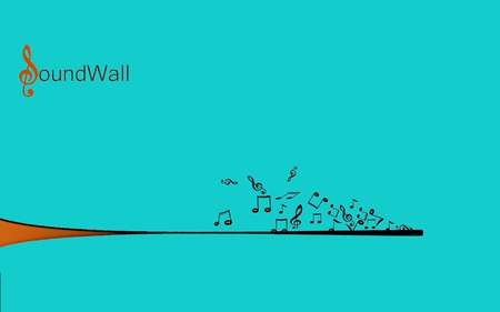 Soundwall - note, soundwall, wall, notes, music, sound, blue