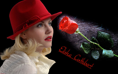 Elisha Cuthbert 104 - star, girl, hot, hat, red, cuthbert, elisha, rose