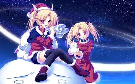 Nina and Rena - magus tale, rena, nina, smile, anime girl, christmas