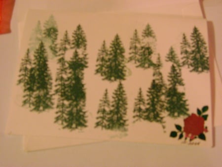 Christmas Stamping Fun - christmas trees, nature