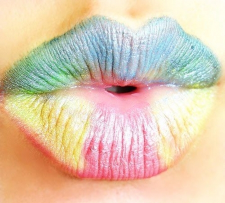 Rainbow Lips - Female, People, Lips, Rainbow, Models