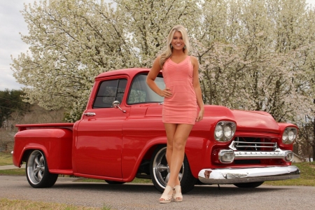 Truck & Blonde - classic, heels, model, gm